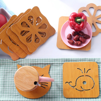 Table à manger accessoires de cuisine décoration maison dessin animé creux Design Animal sous-verres en bois bol napperons sous-verres pour boisson