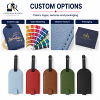 Étiquettes de bagages en cuir PU de luxe, souples, multicolores, avec dessus incurvé et texte en feuille d'or, porte-identifiant de valise, cadeau d'entreprise, certifié BSCI