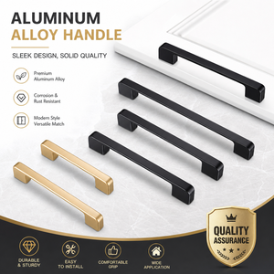Chrome Aluminum <strong>Modern</strong> Durable Square Pull Handles <strong>Knobs</strong> for Kitchen Cabinets <strong>Drawer</strong> Living Room Wardrobe Bedroom Furniture - Product Image 1