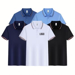 เสื้อโปโลขายส่ง พิมพ์โลโก้ตามสั่ง เสื้อโปโลกอล์ฟแบบเรียบหรู เสื้อผ้าผู้ชาย เสื้อโปโลผ้าฝ้ายระบายอากาศได้ดี - Product Image 1