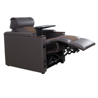 Fauteuil inclinable manuel en cuir PU avec table-bac, idéal pour le home cinéma et le salon
