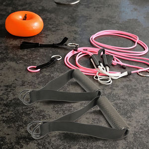 Kolları ile 11 adet Premium lateks PVC egzersiz bantları Set spor salonu ekipmanları şeritler eğitim tüp bantları - Product Image 2