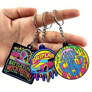 Custom Design 2D Soft PVC Rubber <b>Keychain</b> with Silk Screen Printed Logo <b>Personalized</b> 3D Custom Shape Key Ring for Events - Product Image 4