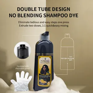 ZHAOONE Customized Permanent Fast Magic Cover Grey Hair Lasting Fragrant Herbal Ginger Black Hair Dye Shampoo
