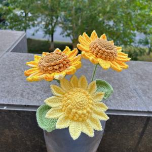 Fiori di Girasole all'Uncinetto Fatti a Mano in Cotone Ecologico, Decorazioni a Lunga Durata per San Valentino, Natale e Soggiorno - Product Image 6