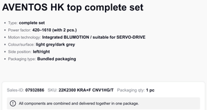 Sistema de elevación superior Blum1 AVENTOS HK con cierre suave, color gris claro, múltiples opciones de torque disponibles, apto para SERVO-DRIVE - Product Image 2