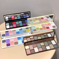 Palette de fards à paupières en gros, marque privée, 15 couleurs, format rectangulaire, fini mat et scintillant, style chocolat, kit de maquillage, prix de gros