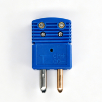 Connecteur mâle de type T pour thermocouple standard bleu, coupleur de borne 0 ℃ ~180 ℃   Dispositif IP20 pour entrepôt de chaîne du froid