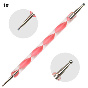 Ensemble d'outils pour l'art des ongles en métal, 5 pièces, stylos à points acryliques, kit de sélection de fleurs et de strass pour la décoration de la manucure - Product Image 5