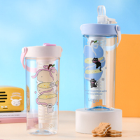 Bouteille d'eau portable et durable en plastique sans BPA de 1 L, grande capacité, écologique, avec bouchon à paille rabattable, pour usage extérieur, unisexe