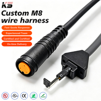 موصل كابل مقاوم للماء IP67 بثلاثة أطراف M8 SS49E ذكر وأنثى مع كابل تجميع أسلاك للأتمتة الصناعية