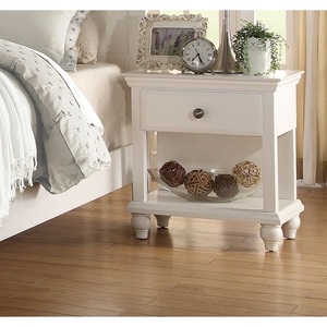 White Wooden Nightstand With 1 Drawer And <b>Shelf</b> Bedside Table Modern Bedroom Storage <b>Unit</b> - Product Image 5
