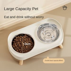 Tigela Automática de Aço Inoxidável para Gatos e Animais de Estimação com Duas Tigelas Proteção para o Pescoço Bebedouro e Comedouro Integrados - Product Image 2