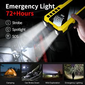 Arrancador de Coches y Camiones con Bomba de Aire e Inflador de Neumáticos, 600A, USB-C, Batería de Emergencia Portátil - Product Image 4