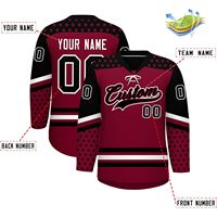 Jersey Hoki Es Kustom Personalisasi Sublimasi V-Neck Lengan Panjang Anti-Bakteri Penyerap Keringat Seragam Unisex Pria Anak-anak
