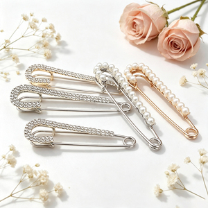 Épingles de sûreté géométriques avec pompon pour bijoux faits main, pulls, vestes en jean et accessoires de mode - Product Image 6