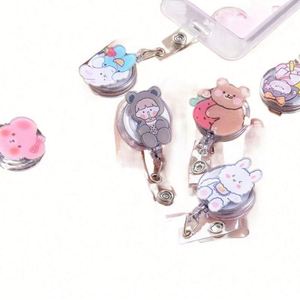 Porte-badge rétractable en plastique avec motif de dessin animé, boucle pour carte d'extension et plaque de travail - Product Image 5