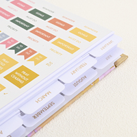 Carnet à spirales personnalisé, planificateur hebdomadaire et journalier, agenda A5 A4 avec index mensuel, autocollants, poche