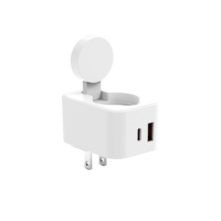 Base de charge sans fil portable 3-en-1 PD20W + 3W pour chargeur sans fil Apple/Samsung Watch pour série 10/9/8/7/6/5