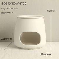En gros, Brûleur à cire fondue en céramique mat crème avec couvercle, cuillère et bol amovible, chauffe-cire et brûleur d'huiles essentielles, pour la meilleure fragrance d'intérieur