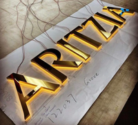Enseigne lumineuse LED personnalisée en métal, enseigne lumineuse 3D, lettres en acrylique pour la publicité des magasins, logo