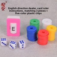 Keripik Uang Plastik Gaya Inggris Imperial Sacred untuk Dealer Mahjong dengan 3 Dadu, Aksesoris Ubin Mahjong Amerika