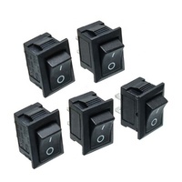 Interrupteur d'alimentation original KCD1-101, noir et rouge, bouton poussoir à verrouillage SPST marche/arrêt, 6A 250V 10A 125V