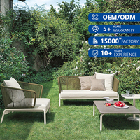 Ensemble de mobilier de jardin modulaire en rotin PE tressé à la main, durable et confortable, pour salon de jardin et canapés d'extérieur