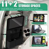Organisateur de siège arrière de voiture avec de grandes poches de rangement, plateau pliable et support pour tablette pour les enfants, les voyages en famille