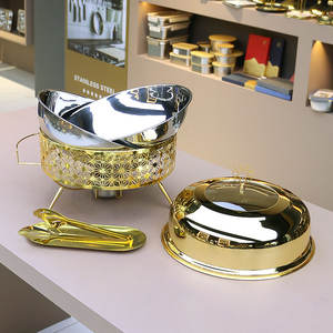 <span class=keywords><strong>Chauffe</strong></span>-plats rond en or de luxe pour hôtel, <span class=keywords><strong>chauffe</strong></span>-plats pour buffet, <span class=keywords><strong>chauffe</strong></span>-plats pour mariage, traiteur - Product Image 3