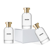 Flacon de parfum unique en forme de dôme, design luxueux, couleur translucide, 50 ml, flacon de parfum vide rond avec atomiseur, bouchon en bois