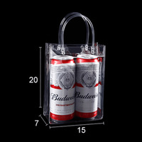 Sac fourre-tout personnalisé en PVC transparent avec poignée longue, logo imprimé, haute qualité, recyclable, taille personnalisée, fond carré
