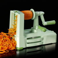 Hand Rolling Spiral Groente Courgette Aardappel Cutter 5 Blade Plastic Plantaardige Spiral Slicer