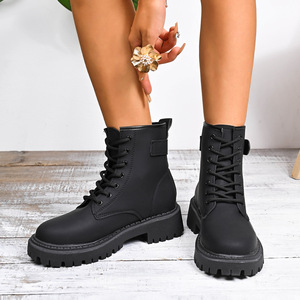 <span class=keywords><strong>Botas</strong></span> de Plataforma Estilo Británico, Otoño, Nuevas, con Cordones Delanteros, Talla Grande, <span class=keywords><strong>Botas</strong></span> Cortas Retro <span class=keywords><strong>para</strong></span> <span class=keywords><strong>Mujer</strong></span> - Product Image 3
