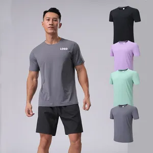 Men's Lightweight Solid Short Sleeve Sports T-Shirt Quick Dry Active Gym Workout Shirts Running Athletic Tee Shirt Tops