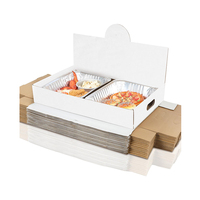 Boîte à lunch pliable en carton ondulé ZY Factory pour 2 récipients en aluminium, robuste et sûre pour les aliments chauds ou froids à emporter