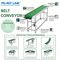 PlastLink Neues Automatisches 380V 100kg Lebensmittel- und Getränke-Fördersystem PVC-Band Edelstahlrahmen Einstellbare Geschwindigkeit Antibakteriell