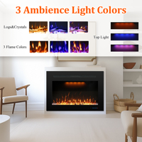Cheminée électrique Luxstar 36 pouces, chauffage décoratif, flamme LED, bruit de bois qui brûle, télécommande, vente en gros pour la maison, décoratif