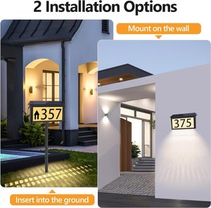 ไฟส่องเลขที่บ้านพลังงานแสงอาทิตย์ 3 สี ใช้งานได้ 30 ชั่วโมง 22 LED ป้ายบอกที่อยู่ภายนอกอาคาร แผงโซลาร์เซลล์แบบโมโนคริสตัลไลน์ ไฟปักดินพลังงานแสงอาทิตย์ - Product Image 4