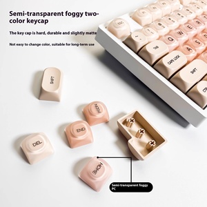 Teclas PBT Jelly Keycap Foundation 132 teclas lindas teclas personalizadas para interruptores <span class=keywords><strong>Cherry</strong></span> Gateron <span class=keywords><strong>MX</strong></span> Teclados mecánicos (rosa) - Product Image 3