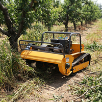 Mesin Pemotong Rumput Crawler Remote Control 1200mm dengan Pilihan Bajak Salju untuk Pekerjaan Rumput dan Semak di Pegunungan