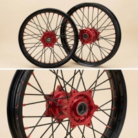 Jeu de moyeux CNC forgés Racing Red pour jantes noires Surron Light Bee X Supermoto 17 14 12 pouces