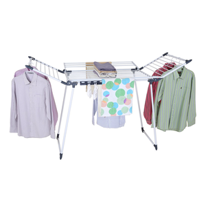 Séchoir à <span class=keywords><strong>linge</strong></span> pliant autoportant en métal, type aile, avec pinces à chaussettes, gain de place, portable pour intérieur et balcon - Product Image 1