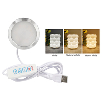 Lumière LED ronde CCT USB 5V ultra-mince en aluminium pour éclairage sous les armoires, cuisine, chambre, plafond, sous le comptoir, décoration