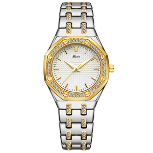Montre féminine de luxe en or et diamant Movt Montre-bracelet à quartz étanche pour femmes - Product Image 5