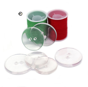 2-gats transparante overhemdknopen, milieuvriendelijk, rond, klassiek, platte achterkant, hars, naaien, zwart wit, groothandel knopen op voorraad - Product Image 4