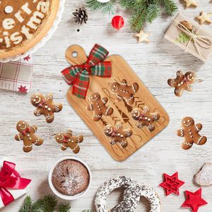 Bandeja Navideña de Madera con Asas, Madera Maciza, Doble Cara, Apta para Tablas de Cortar Queso, Bandejas para Servir en Fiestas/Reuniones - Product Image 1