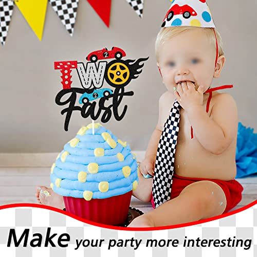 Black Glitter Traffic Light Race Car Cake Topper - Fast & Furious Theme Birthday Party Decor - View #10