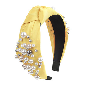 Diadema de Perlas Hua Liyu para Mujer, Diadema con Nudos y Cuentas a la Moda, Estilo Dulce y Colorido - Product Image 2