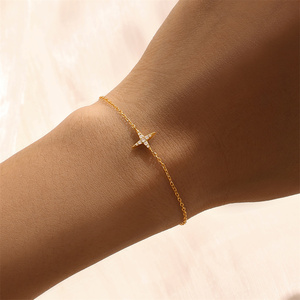 Nouveaux Bracelets Ajustables Cœur et Étoile à Quatre Branches en Zircon Tendance 2024 - Product Image 5